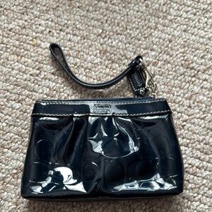 Coach Black Patent Leather Wristlet